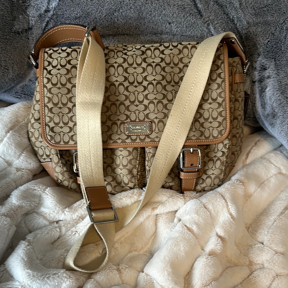Coach Tan and Brown Crossbody Bag